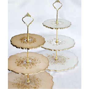 Wholesale Epoxy Resin <b>cake</b> Stand For Party Events Reception Dessert Display table Organizer Crafts With Resin <b>Server</b> - Product Image 3