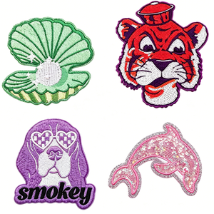 High Quality Twill Fabric Embroidered Heat Press Patches Custom Thread Floral Design Iron On Garment Applique For <b>Clothing</b> Hats - Product Image 4