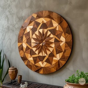 Panneaux muraux géométriques en bois d'acacia faits à la main - Décoration intérieure en bois en gros - Product Image 4