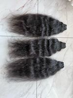 Cheveux humains vierges Remy en vrac, provenant directement d'usine indienne, lisses et soyeux, pour styles Kinky Straight, Kinky Curl, avec pointes pleines et décolorables