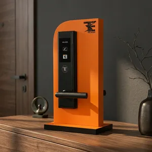 Serrure de porte intelligente en acier inoxydable noir TES 705SSB pour portes en bois, clé électronique RFID, clé mobile pour l'accès - Product Image 3