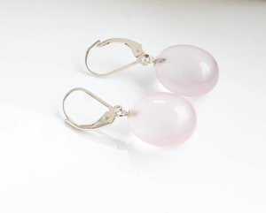 Compre Pendientes de Cuarzo Rosa Natural Blush Serenity con Metal Plateado 925, Pendientes de Estilo Lujoso en Oferta - Product Image 5