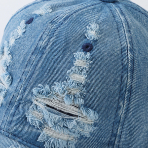 Wholesale Acid Wash Canvas Distressed <b>Cap</b> Custom Logo 6-Panel Street Style Sporty Breathable <b>Waterproof</b> Distressed <b>Caps</b> - Product Image 6