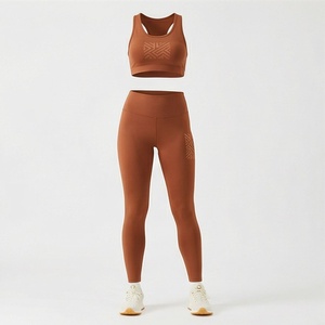 Ensemble de vêtements de yoga pour femmes en deux pièces, leggings, ensemble de sport pour la salle de sport, vêtements de sport pour l'entraînement, vêtements de fitness, tenue de sport - Product Image 1