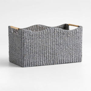 Cesta de Almacenamiento Rectangular Minimalista Tejida a Mano con Hierba Marina, Contenedor Decorativo Ecológico para el Hogar, Moderno para Sala de Estar - Product Image 2