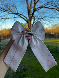 Barrette à cheveux en satin vintage faite à la main avec nœud perlé, motif trèfle porte-bonheur, fête de la Saint-Patrick, multicolore, taille unisexe, carton durable - Product Image 4