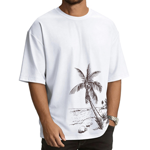 Camiseta Oversize de Alta Calidad para Hombre, Estilo Urbano, Algodón Grueso, Corte Holgado, Hombros Caídos, Casual, Verano, Manga Corta, Camisetas Modernas - Product Image 6