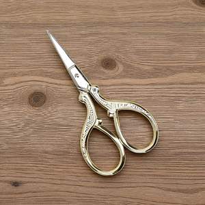 Ciseaux de broderie couleur or en acier inoxydable à lame droite, ciseaux de beauté pour le filage, fournisseur en gros de haute qualité pour le secteur de la beauté - Product Image 5