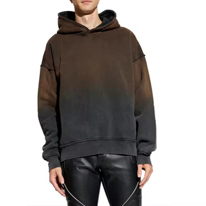 Sweat à capuche streetwear personnalisé pour homme 2026, confortable, délavé à l'acide, coupe ample, brodé de strass, pour l'hiver, motif uni - Product Image 2