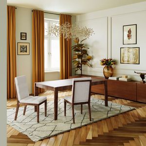 Set di 2 Sedie da Pranzo Moderne in Noce con Rivestimento Trapuntato, Comfort Elegante per Ogni Spazio - Product Image 1