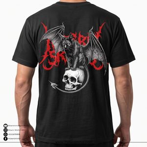 เสื้อยืดคอตตอนโอเวอร์ไซส์ผู้ชายแบบสั่งทำ OEM พิมพ์ลายดิจิทัลลายหัวกะโหลกแมวสไตล์โกธิค เสื้อผ้าสตรีทแวร์เนื้อหนา คอกลม ขายส่ง - Product Image 2