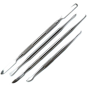 Espátulas de cera dental para modelar, herramientas para esculpir yeso, herramientas para mezclar cemento, juego de instrumentos restauradores y de ortodoncia, 4 piezas, calidad profesional, manual - Product Image 1