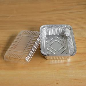 Wholesale custom rectangle silver 600ml food grade disposable lunch box <b>takeaway</b> food tray bbq baking aluminum foil <b>containers</b> - Product Image 4