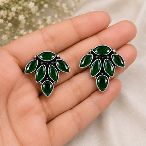 Export Quality Stainless Steel Pearl Antique <b>Silver</b> Plated Bezel Setting Bohemian Style Women's <b>Stud</b> <b>Earrings</b> Direct Factory - Product Image 3