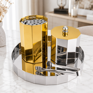 Juego de Quemadores de Incienso Metálicos con Pinzas y Tapa en Bandeja, Acabado Dorado y Plateado, Porta Incienso para Uso en Interiores - Product Image 3