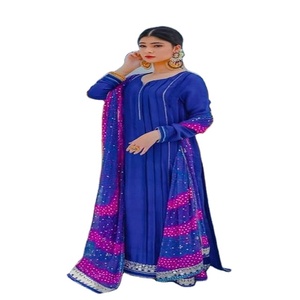 นักออกแบบปาร์ตี้หนักสวมชุด anarkali ชุดเดรสสําเร็จรูปสวมใส่แบบดั้งเดิมของอินเดีย - Product Image 1