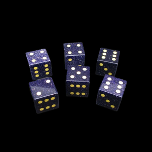 Dados D6 de Piedra Dorada Azul, Cubo de Piedra Preciosa Natural, Dados D6 de Cristal Grabados, Sets de Dados Personalizados - Product Image 5