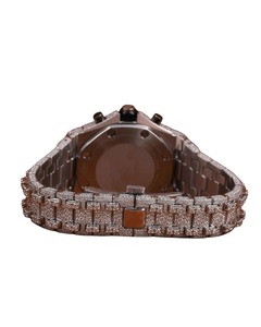 Reloj de Lujo con Movimiento Antiguo y Diamantes Moissanite VVS en Oro Blanco para Hombre, Joyería Hip Hop con Ventana de Fecha - Product Image 4