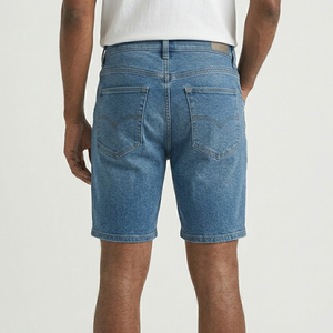 OEM Service Wholesale Custom Made Men's Nonwoven <b>High</b> <b>Waist</b> <b>Jeans</b> <b>Shorts</b> 100% Cotton Solid Casual Quick Dry Eco-Friendly - Product Image 2