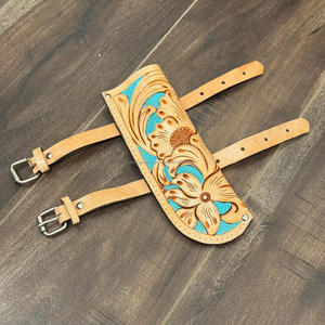 Portador de bandera de cuero genuino con herramientas manuales de alta calidad, estribo, sillines de caballo, soporte de bandera, accesorios para entrenamiento, Bandera de bota de caballo - Product Image 4