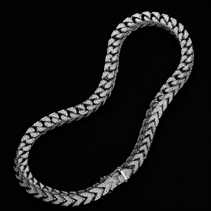 Customized 925 Silver Cuban Link Chain <b>Necklace</b> With Moissanite Micro Pave Setting Hip Hop Style Full Iced Round Diamond Chain - Product Image 4