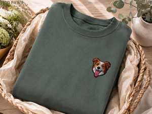<b>Custom</b> Embroidered <b>Pet</b> <b>Portrait</b> Crewneck Sweatshirt Personalized Dog Face Pullover Gift for Dog Lovers Wholesale - Product Image 2
