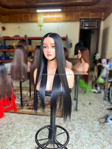 Venta al por mayor peluca vietnamita cierre 2x6 28 pulgadas pelo humano crudo HD encaje suizo, color natural, hueso recto pelo vietnamita crudo - Product Image 5