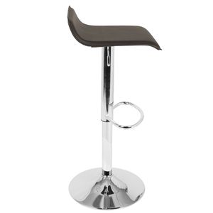 Juego de 2 taburetes de bar ajustables de piel sintética marrón Ale Contemporary - Product Image 3
