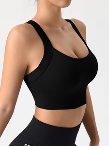Women's Seamless <b>Cross</b> Back Sports Bra | Crisscross Strap Workout Crop <b>Top</b> | Nylon Spandex Padded Gym Fitness Activewear - Product Image 6