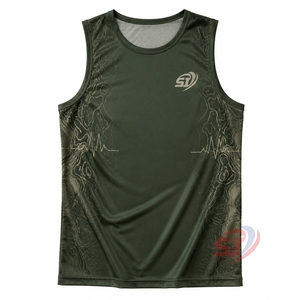 <b>Men</b>’s Topographic Print Sports Tank Top Lightweight Quick Dry Running <b>Singlet</b> Supplier - Product Image 1