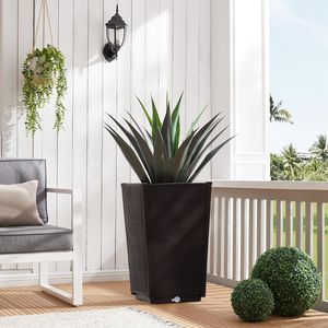 Juego de 2 Macetas Altas de Plástico PP Resistentes para Exteriores, Macetas Grandes para Cactus con Orificios de Drenaje para Porche, Entrada, Patio y Jardín - Product Image 5