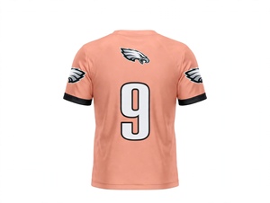 Maillot de football personnalisé en sublimation rose avec motif d'aigles, manches courtes, vêtements de sport, uniforme, OEM, tissu de qualité supérieure, respirant - Product Image 3