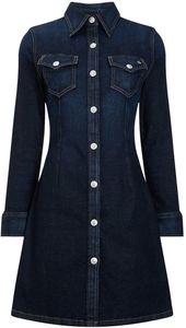 Chemise en jean pour femme, en coton lavé, à manches longues, boutonnée, col rabattu, avec poches, pour un usage quotidien - Product Image 1