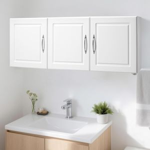Estante Ajustable de 2 Niveles, Armario Colgante de Pared para Lavandería con 3 Puertas, Almacenamiento de Pared para Cocina - Product Image 2