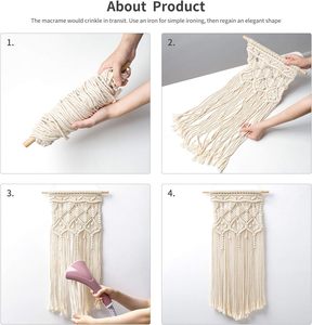 Bohemian macrame wall hanging Geometric design tassels Indoor living room decor Boho style wall hanging - Product Image 6