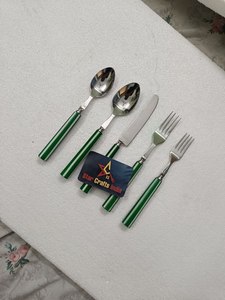 Nouveauté : Ensemble de couverts de luxe pour hôtel et mariage, design moderne et élégant, cuillère et fourchette en acier inoxydable 18/10 noir mat - Product Image 4