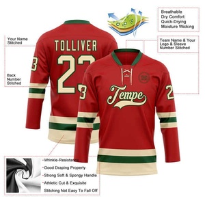 Maillot de hockey sur glace personnalisé, maillot de hockey sur glace sublimé, broderie personnalisée OEM, fabricant de maillots de hockey sur glace - Product Image 3