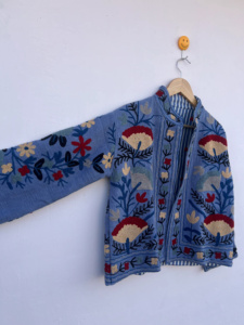 Velvet Suzani Bomber <b>Jacket</b> <b>Reversible</b> Hand Embroidered Boho Vintage Short Coat Free Size Ethnic Wear Floral Pattern Women 100% - Product Image 1