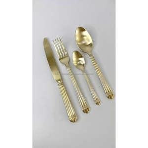 Ensemble de couverts de luxe en acier inoxydable, vaisselle de qualité alimentaire, couverts dorés et argentés pour la décoration de mariage - Product Image 1