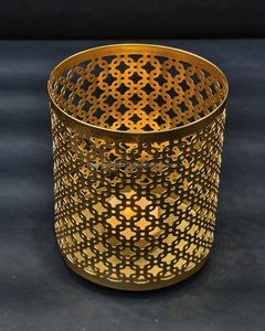 New Arrival Classic <b>Gold</b> Votive Candle Holder Tabletop Decoration Metal <b>Lantern</b> for Christmas Home Festive Ramadan Decoration - Product Image 6
