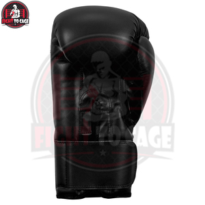 Guantes de Boxeo de Piel Sintética de 8oz, Diseño Negro Impreso, Producto Popular Personalizable, Último Estilo - Product Image 2