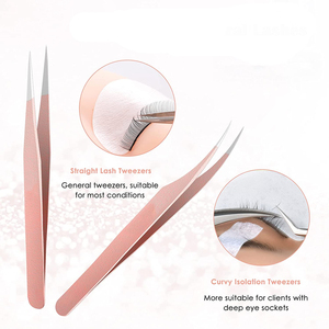 Pince à épiler en acier inoxydable or rose, pointe précise, outil de beauté pour extensions de cils, mise en forme des sourcils et soin des sourcils - Product Image 3