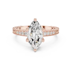 Anillo de Diamantes Redondos con Piedras Cultivadas en Laboratorio y Oro Sólido para Compromisos, Bodas, Aniversarios y Regalos - Product Image 5