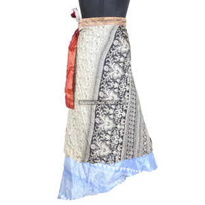Nuevas faldas largas cruzadas en línea de Australia, reversibles de 2 capas para adultos, faldas cruzadas de seda indias de múltiples capas. - Product Image 4