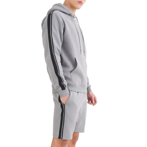 Ensemble de survêtement pour homme avec capuche et fermeture éclair, logo personnalisé, respirant, séchage rapide, vêtements d'entraînement, ensemble de survêtement sportif avec capuche et short - Product Image 1