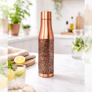 Botella de Agua de Cobre de Alta Calidad con Tapa, Diseño Bohemio, Portátil, para Viajes - Product Image 5