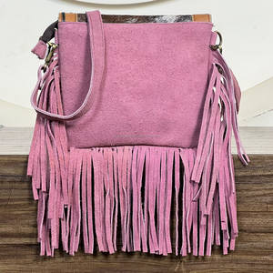 Bolso Bandolera de Cuero Genuino con Flecos y Solapa de Piel de Vaca, Estilo Bohemio Occidental, con Piedra Turquesa, para Mujer, 2026 - Product Image 5