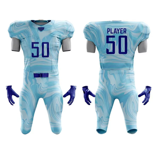 Ensemble d'uniformes de football américain personnalisés en polyester de haute qualité, réversibles, respirants, anti-plis, séchage rapide, extensibles, coupe courte - Product Image 3
