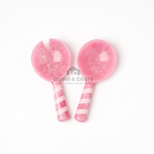 Utensilios de Cocina en Color Caramelo, Tenedor y Cuchara de Resina con Diseño de Espiral Rosa Pastel, Decoración Estética para Habitaciones y Cubiertos para Servir en Fiestas - Product Image 1