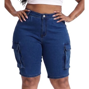Shorts en jean mignons pour femme, en denim délavé, coupe droite avec poches, style vintage - Product Image 6